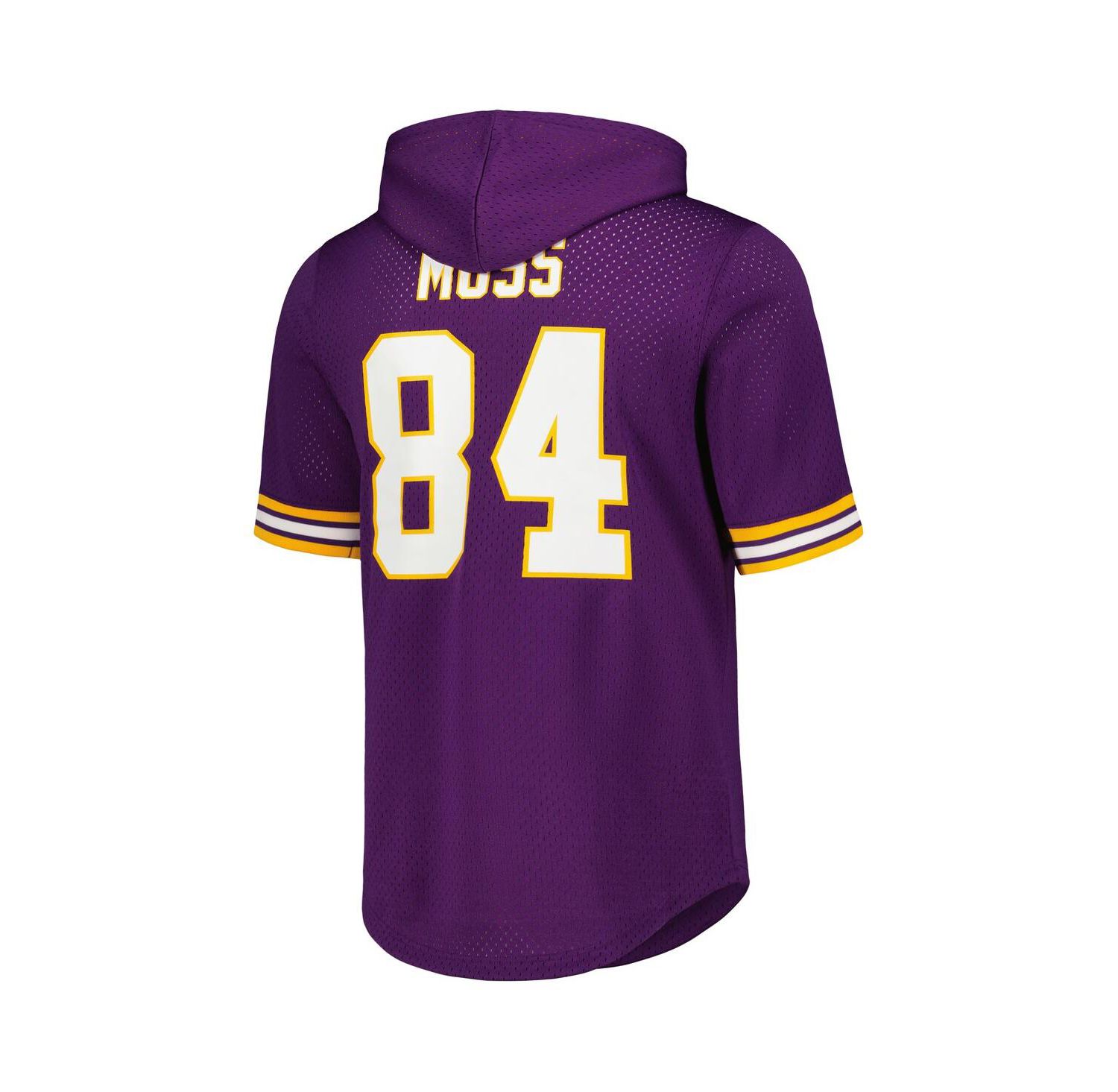 Men's Randy Moss Purple Minnesota Vikings Retired Player Name and Number Mesh Hoodie T-shirt