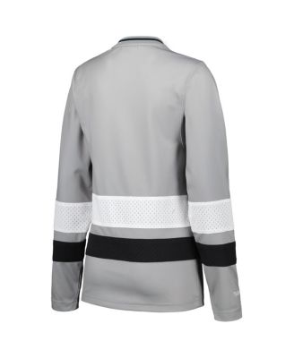 Women's Silver Distressed Las Vegas Raiders Big Face 7.0 Long Sleeve Jersey T-shirt