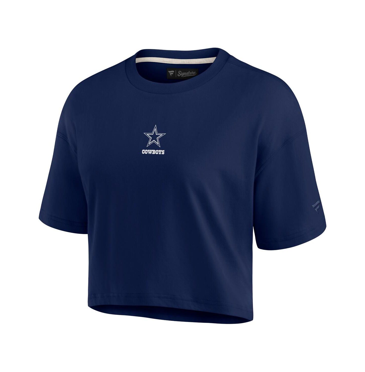 Женская футболка Fanatics Signature Navy Dallas Cowboys Super Soft Boxy Short Sleeve Cropped — фото 3