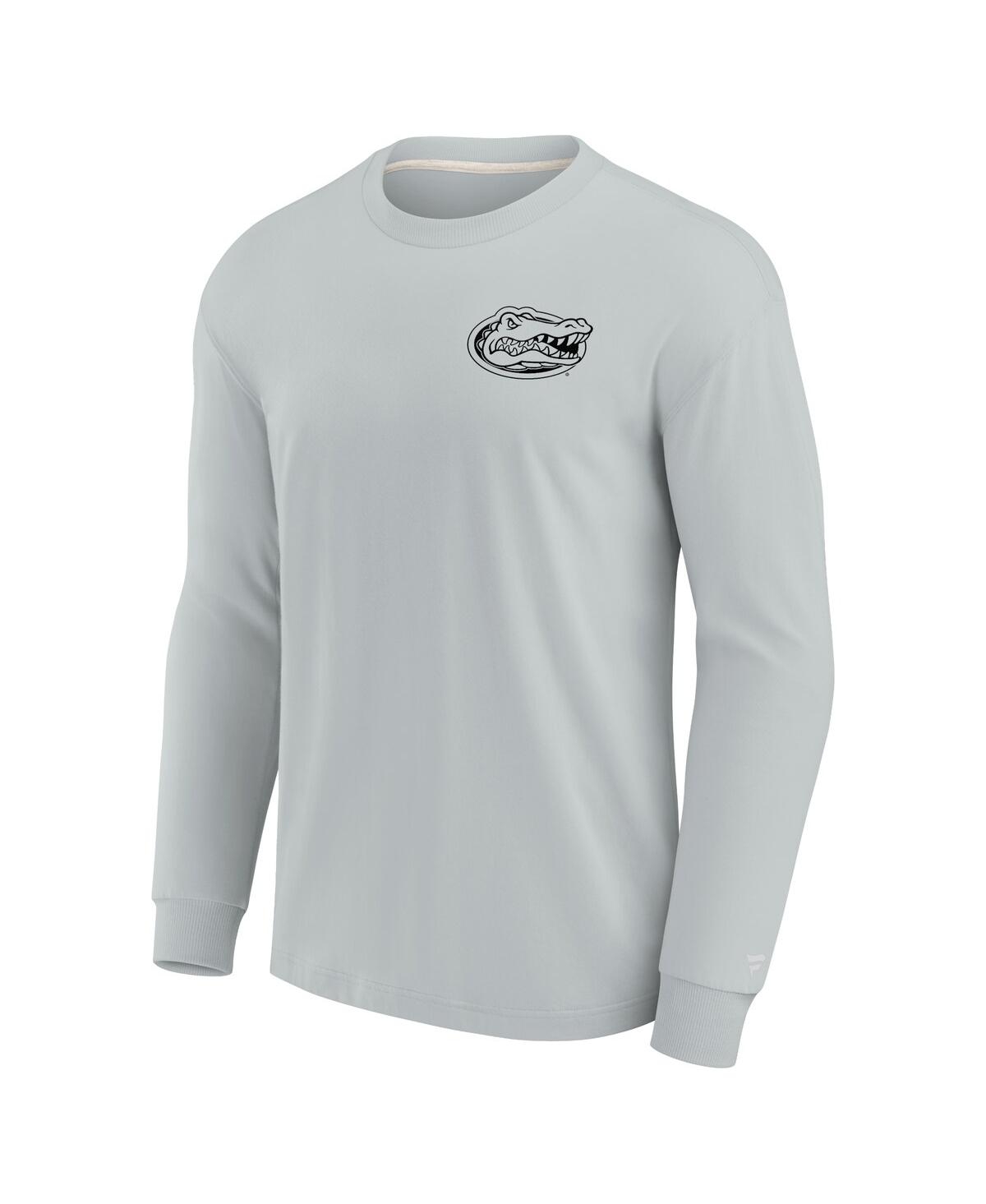 Shop Fanatics Signature Men's And Women's  Gray Florida Gators Super Soft Long Sleeve T-shirt