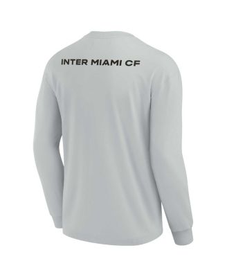 Men's and Women's Gray Inter Miami CF Super Soft Long Sleeve T-shirt