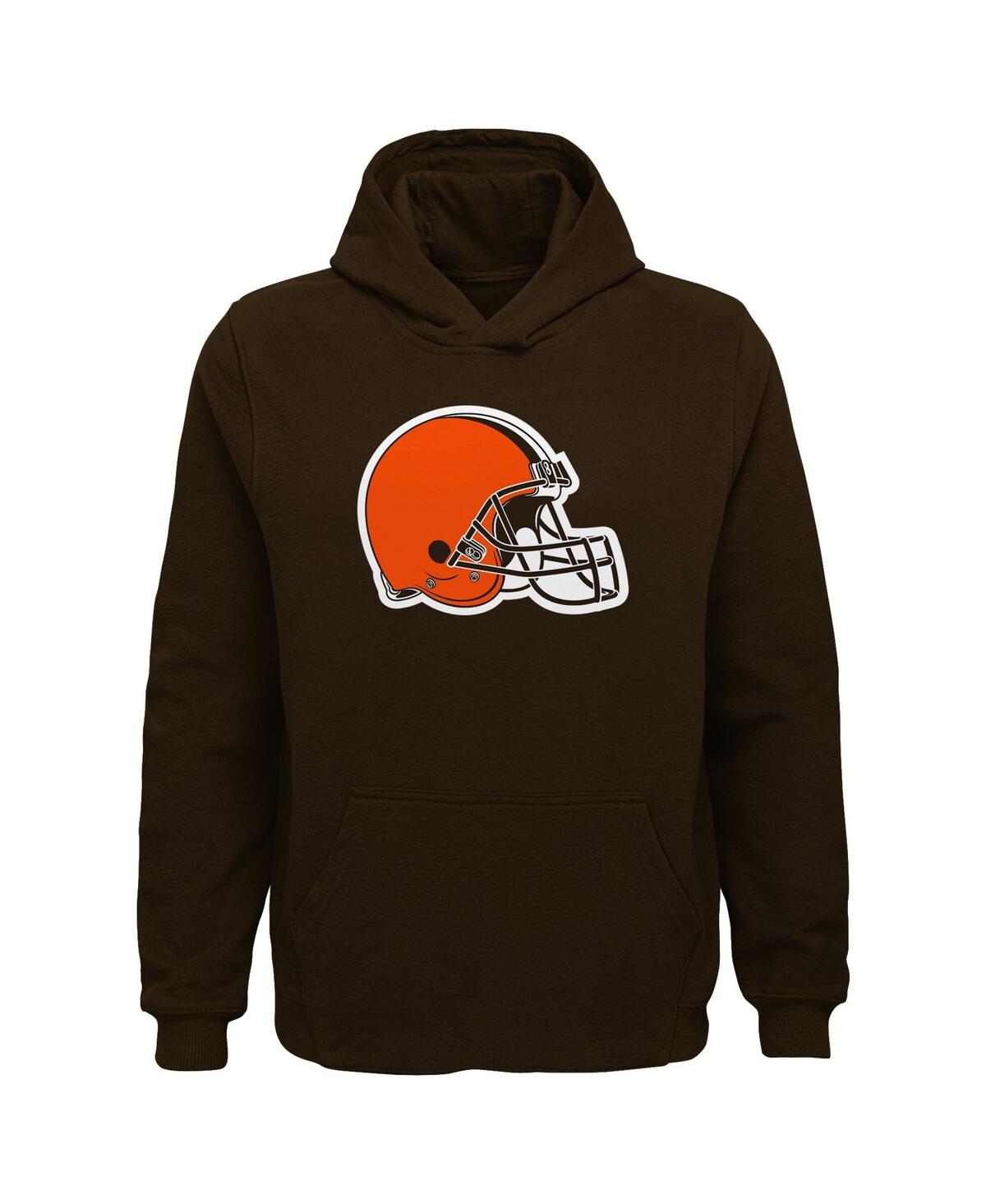 Shop Outerstuff Big Boys Brown Cleveland Browns Team Logo Pullover Hoodie