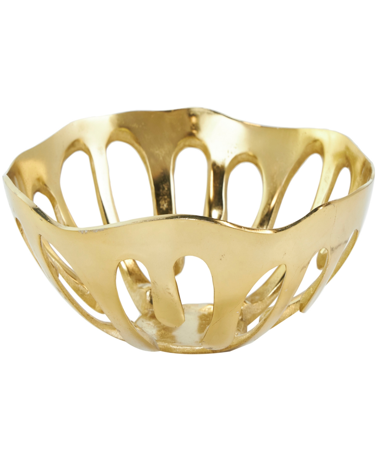 Shop Rosemary Lane Aluminum Drip Decorative Bowl With Open Frame Design, Set Of 2 In Gold