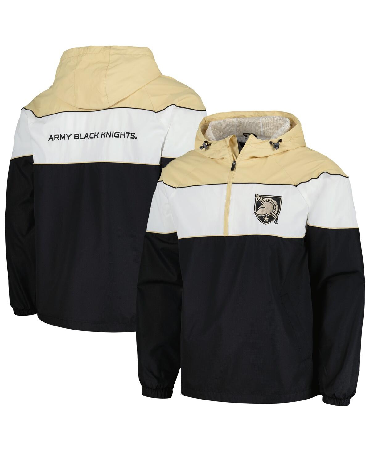 Shop G-iii Sports By Carl Banks Men's  Black Army Black Knights Center Line Half-zip Raglan Hoodie Jacket