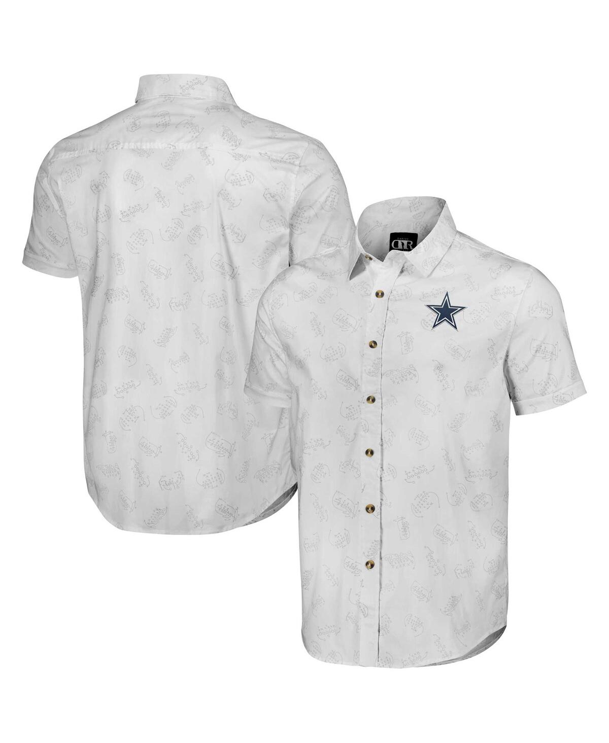 Men's Nfl x Darius Rucker Collection by Fanatics White Dallas Cowboys Woven Short Sleeve Button Up Shirt - White