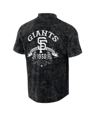 Men's Darius Rucker Collection by Black Distressed San Francisco Giants Denim Team Color Button-Up Shirt
