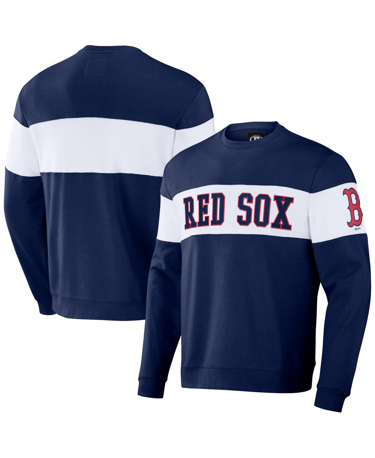 Fanatics Men's Darius Rucker Collection By  Navy Boston Red Sox Stripe Pullover Sweatshirt