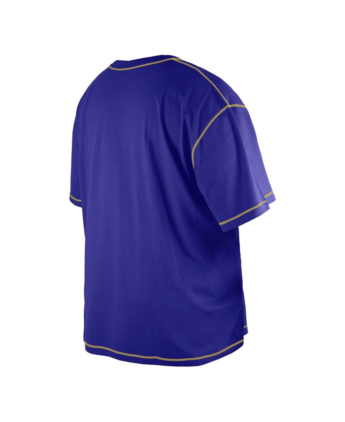 Shop New Era Men's  Purple Minnesota Vikings Third Down Big And Tall Puff Print T-shirt