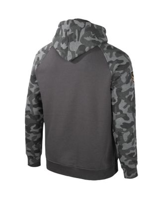 Men's Charcoal Michigan State Spartans OHT Military-Inspired Appreciation Camo Raglan Pullover Hoodie