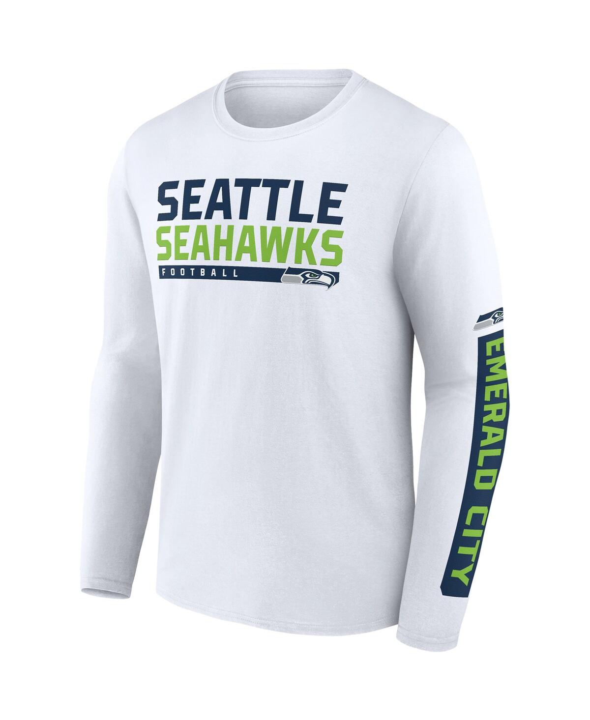 Men's Fanatics College White Seattle Seahawks Two-Pack 2023 Schedule T-shirt Combo Set - White