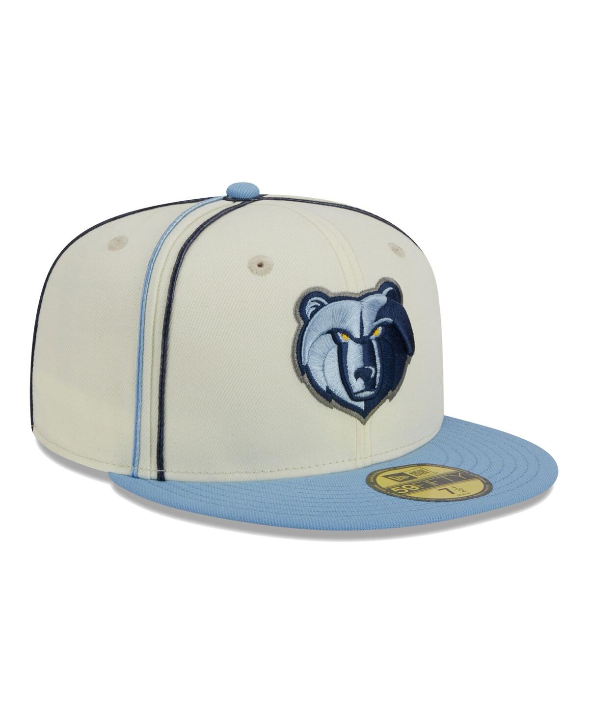 Men's New Era Light Blue Memphis Grizzlies Piping 2-Tone 59FIFTY Fitted Hat - Light Blue