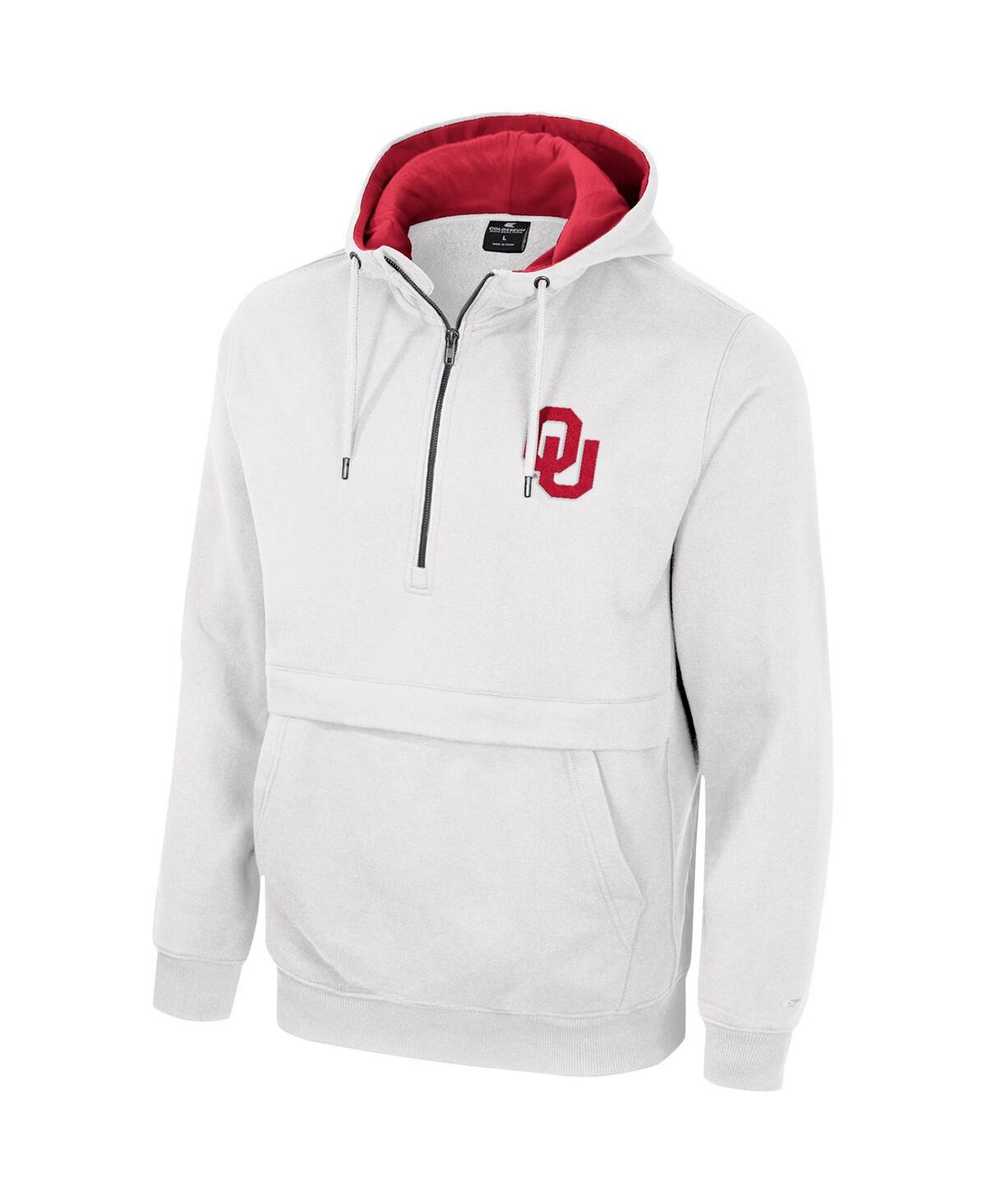 Colosseum Men's  White Oklahoma Sooners Half-zip Hoodie In White