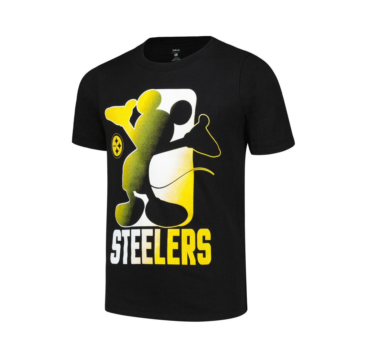 Big Boys Black Pittsburgh Steelers Disney Cross Fade T-shirt