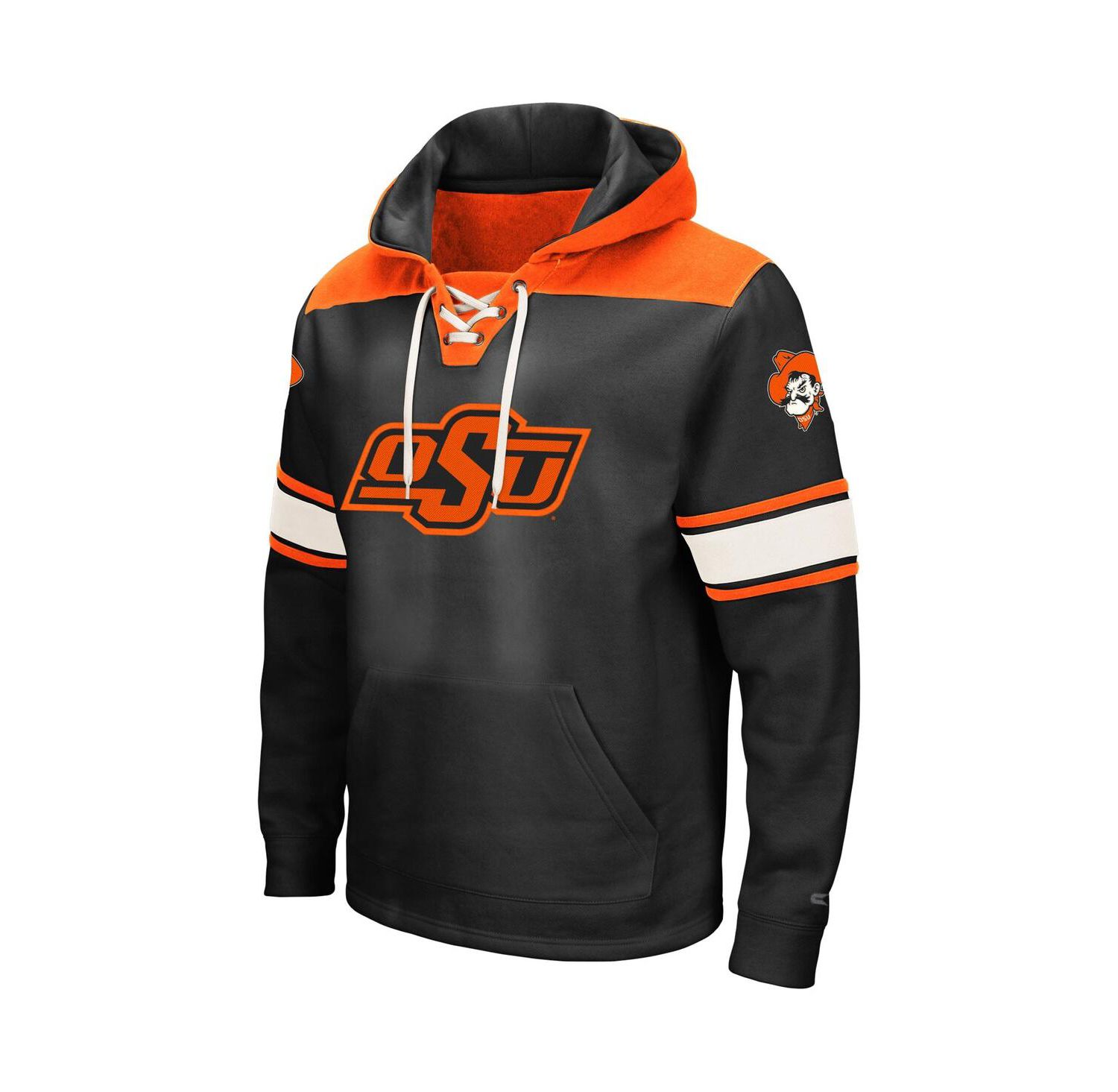 Men's Black Oklahoma State Cowboys 2.0 Lace-Up Pullover Hoodie