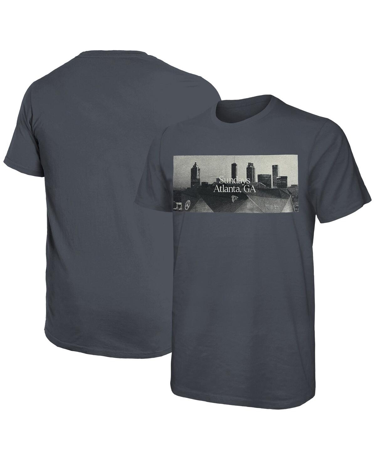 Shop Majestic Men's  Threads Gray Atlanta Falcons Sundays Skyline T-shirt