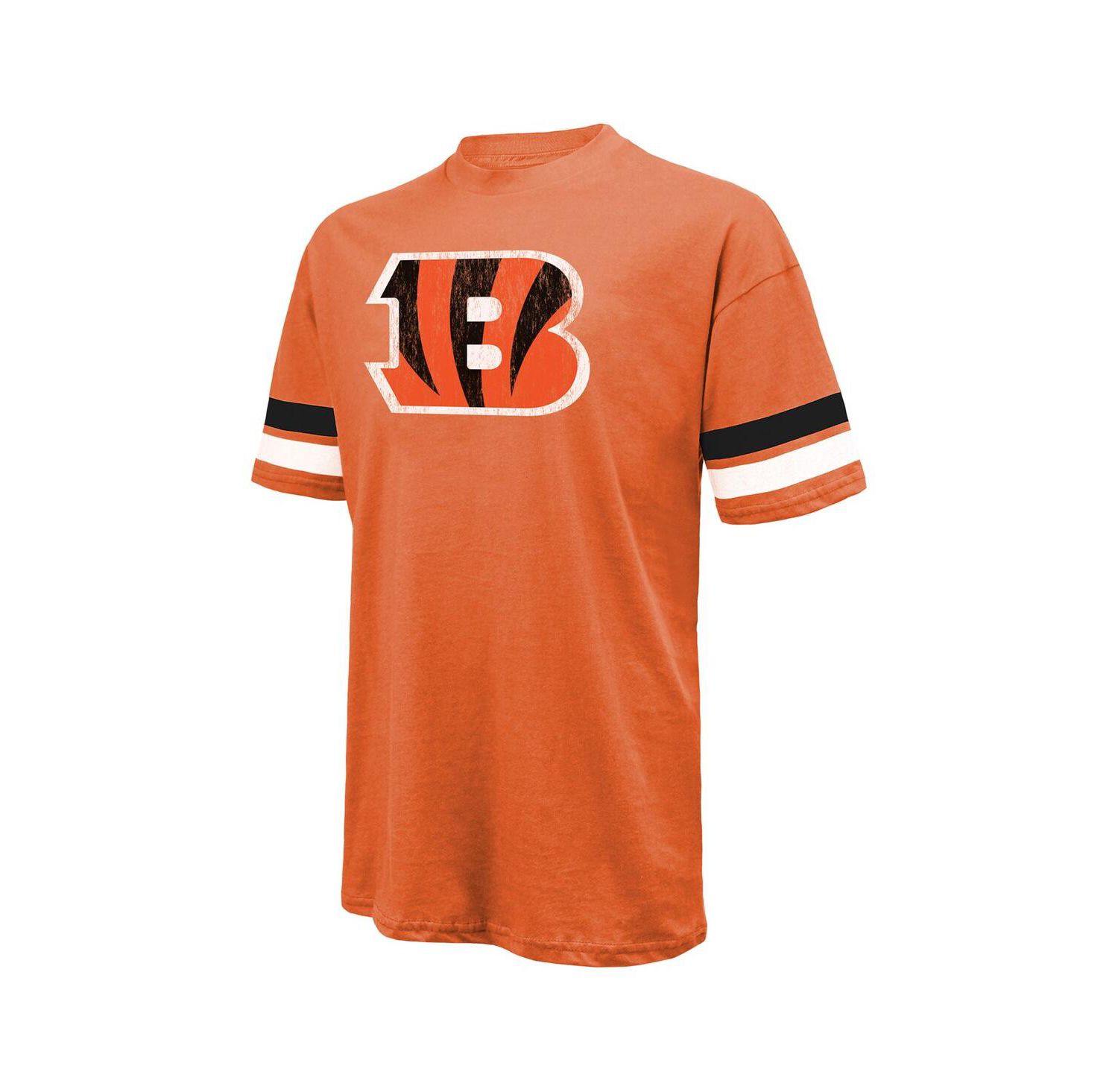 Men's Threads Joe Burrow Orange Distressed Cincinnati Bengals Name and Number Oversize Fit T-shirt