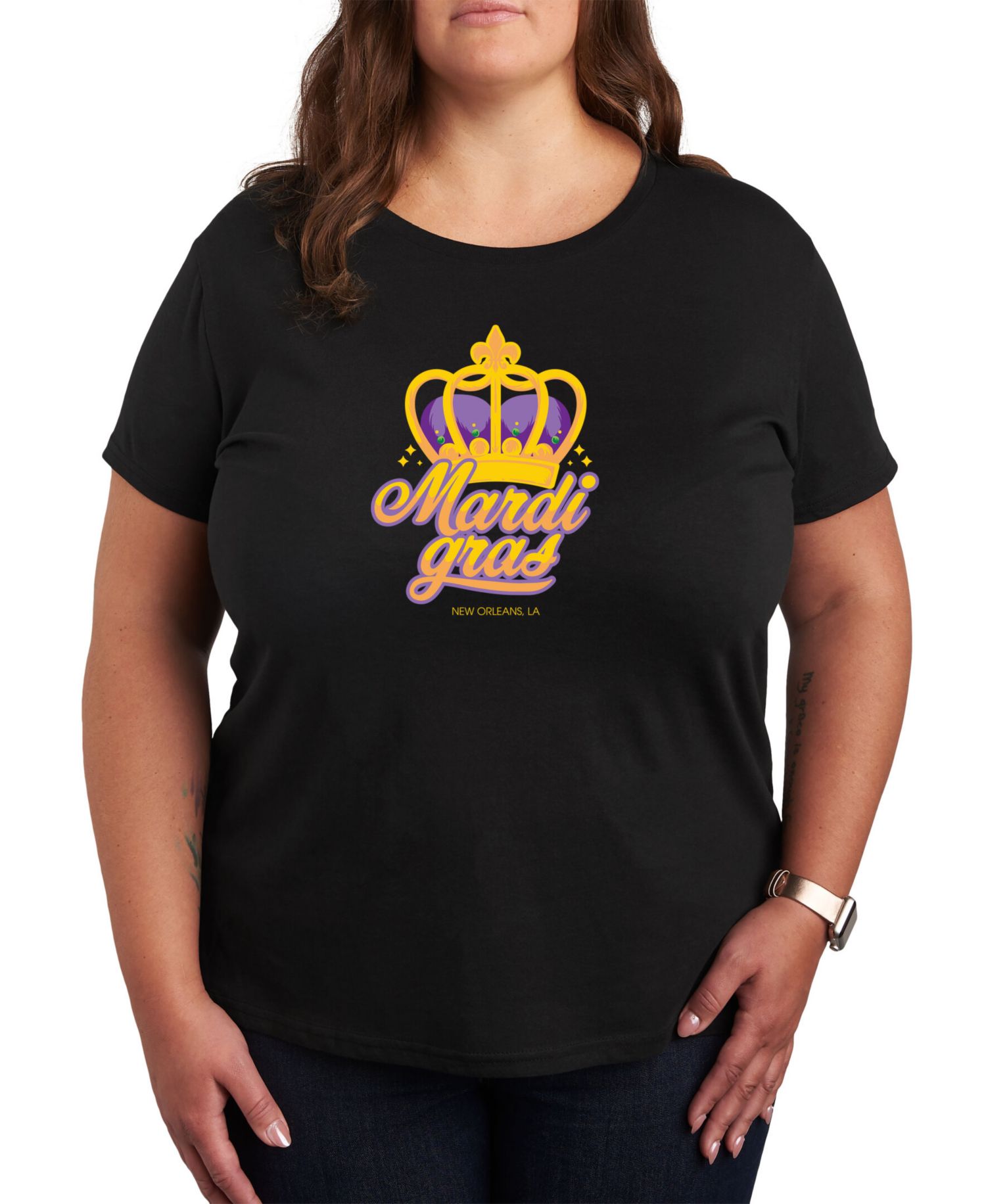 Trendy Plus Size Mardi Gras Graphic T-shirt