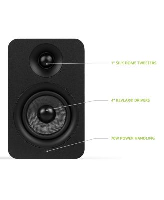 YUP4 Passive Bookshelf Speakers with 1" Silk Dome Tweeter and 4" Kevlar Woofer - Pair