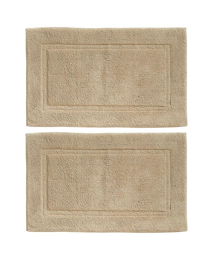 mDesign 100 Cotton Bath Mat, HotelStyle Bathroom Floor Rug, 2 Pack