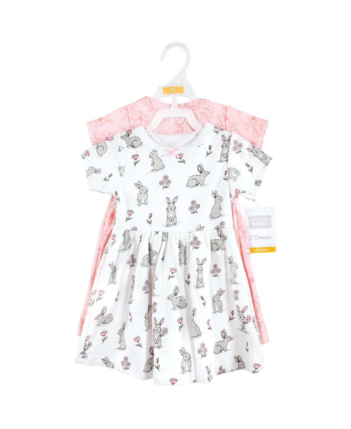 Hudson Baby Toddler Girls Cotton Dresses, Bunny Floral