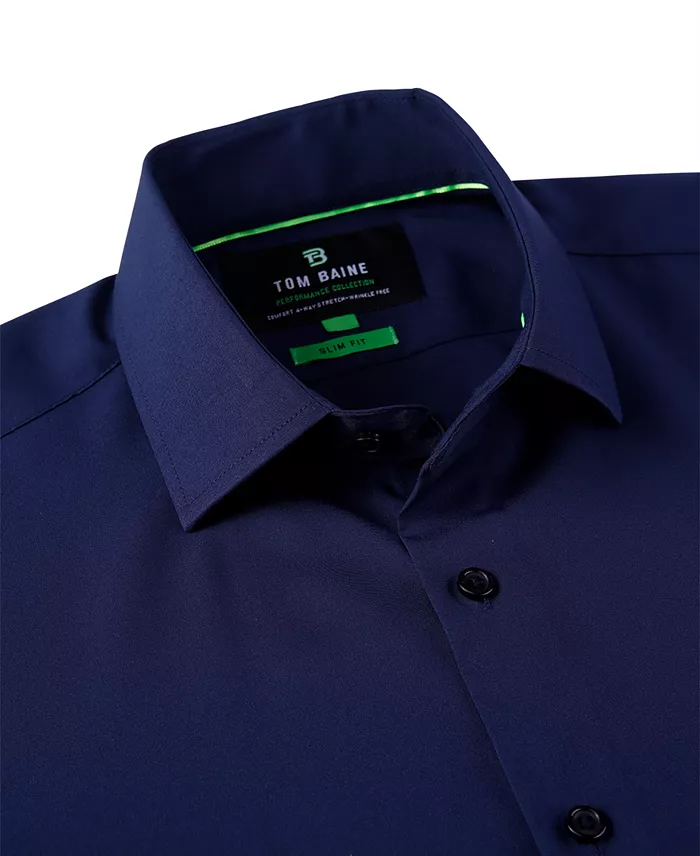 Men's Slim Fit Short Sleeve Performance Button Down Dress Shirt - thumbnail 6