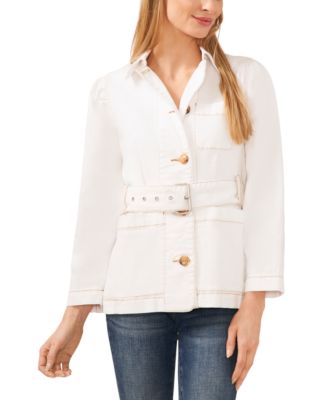 CeCe - Women's Belted Denim Jacket