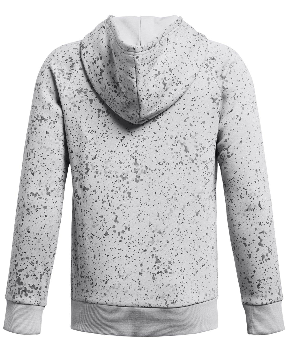 Shop Under Armour Big Boys Rival Splatter-print Fleece Hoodie In Mod Gray,white
