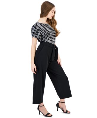 Petite Tie-Front Pull-On Wide-Leg Pants