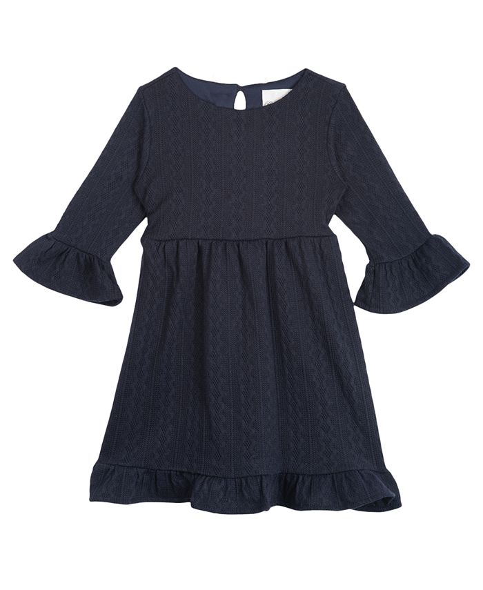 Rare Editions Toddler Girls Bell Sleeve Knit Dress - Macy's
