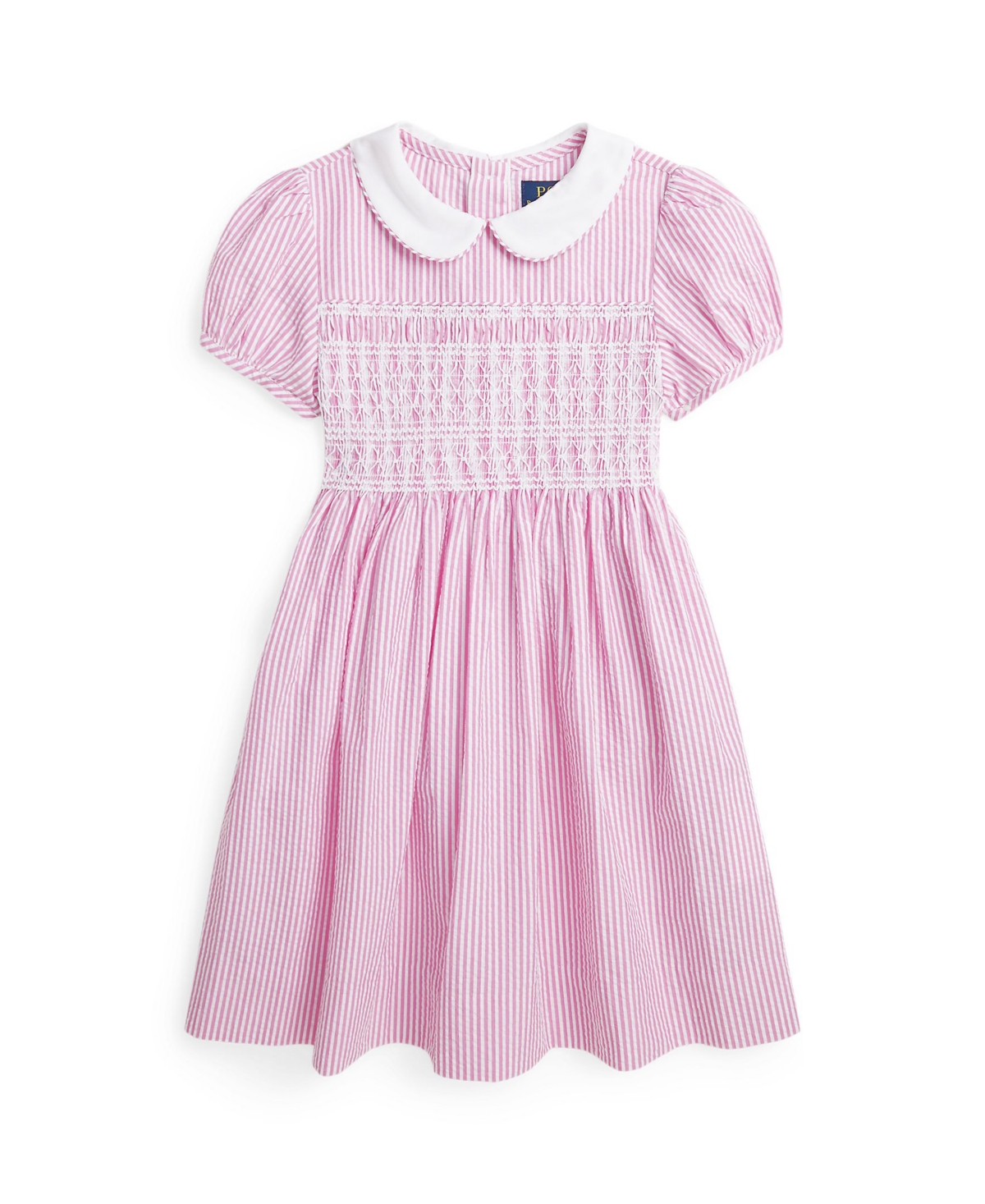 Polo Ralph Lauren Kids' Toddler And Little Girls Striped Smocked Cotton Seersucker Dress In Rose White