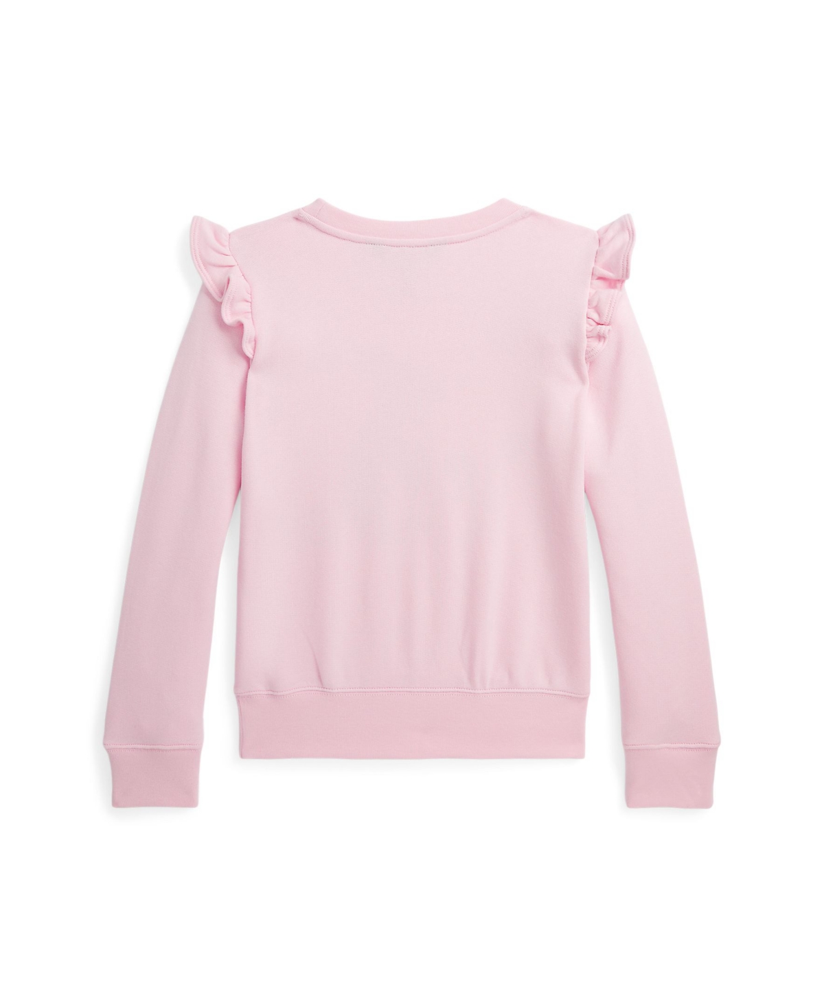Shop Polo Ralph Lauren Big Girls Ruffled Bunny Terry Sweatshirt In Hint Of Pink