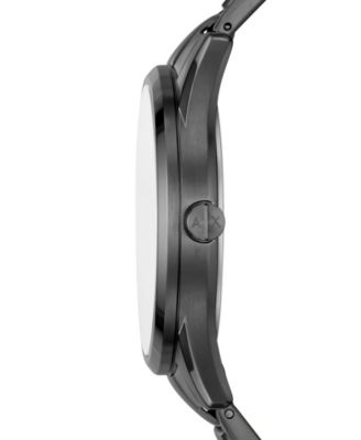 Men's Multifunction Black Stainless Steel Watch 42mm and Bracelet Set