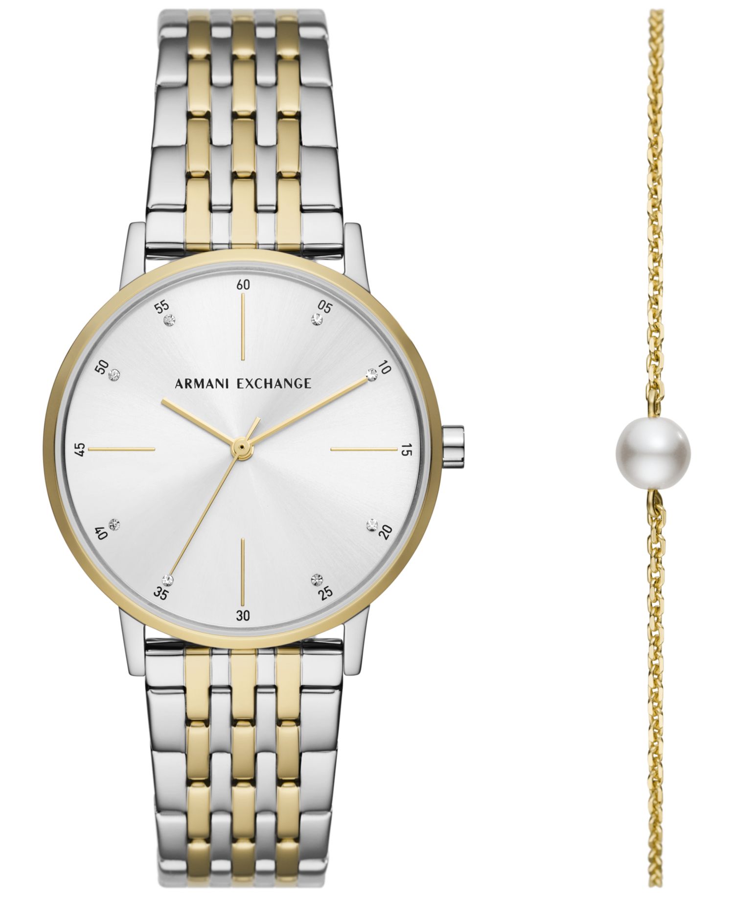 Women's Three Hand Two-Tone Stainless Steel Watch 36mm and Bracelet Set