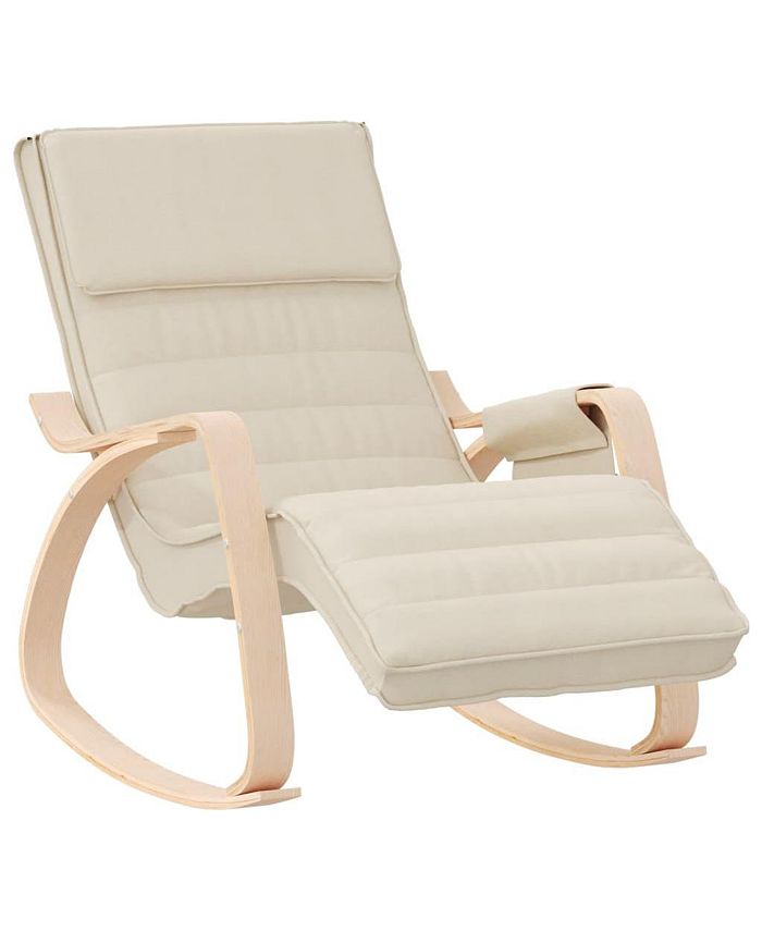 vidaXL Rocking Chair Cream Fabric - Macy's