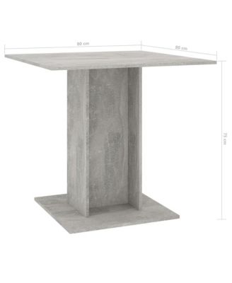 Dining Table Concrete Grey Engineered wood 31.5 in Simple Design