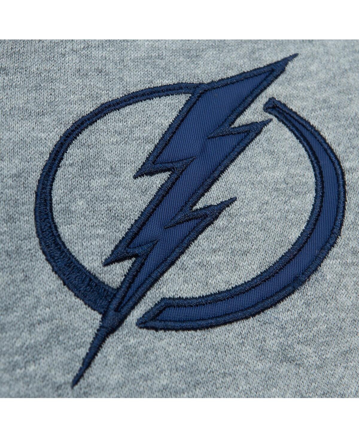 Shop Mitchell & Ness Men's  Blue, Gray Tampa Bay Lightning Head Coach Pullover Hoodie In Blue,gray