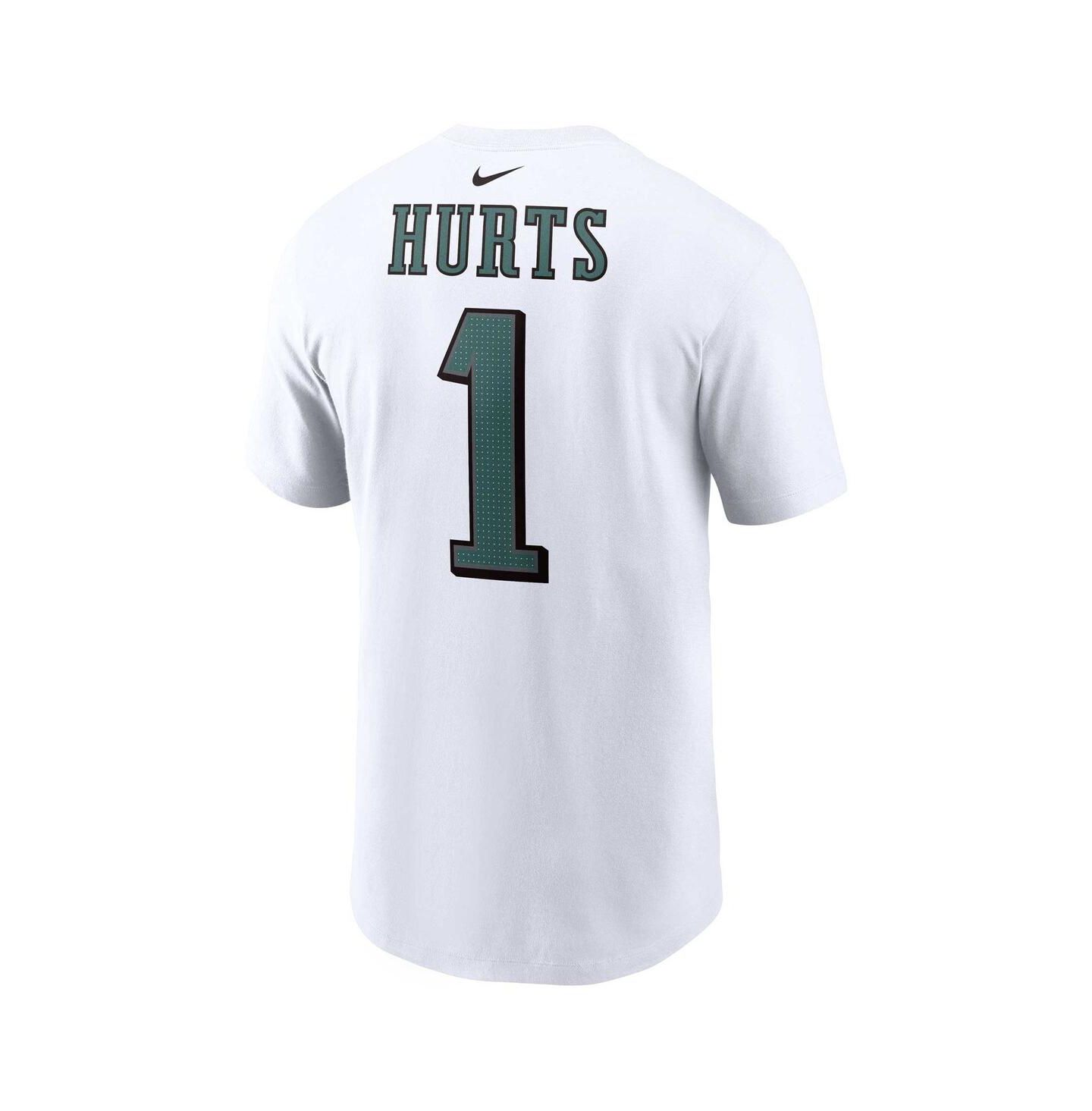 Мужская футболка Nike Jalen Hurts White Philadelphia Eagles Player Name and Number — фото 2