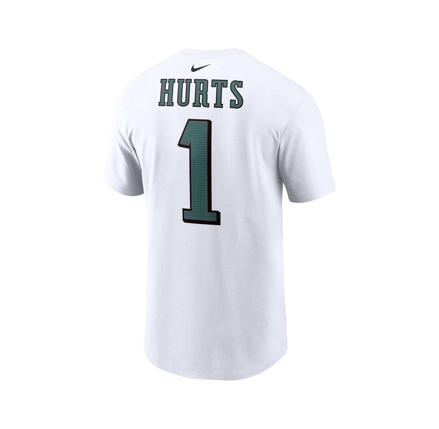 Men's Jalen Hurts White Philadelphia Eagles Player Name and Number T-shirt