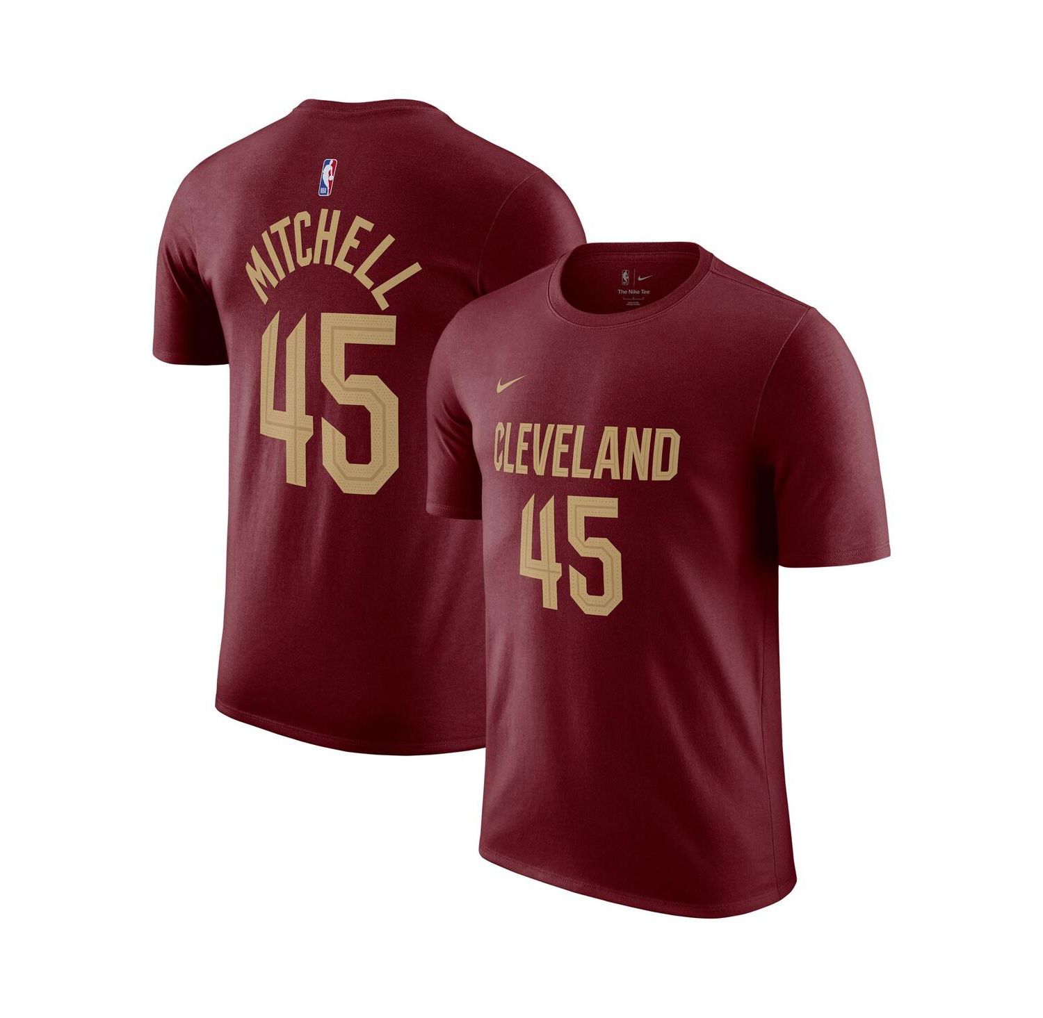 Men's Donovan Mitchell Burgundy Cleveland Cavaliers Icon 2022/23 Name and Number T-shirt