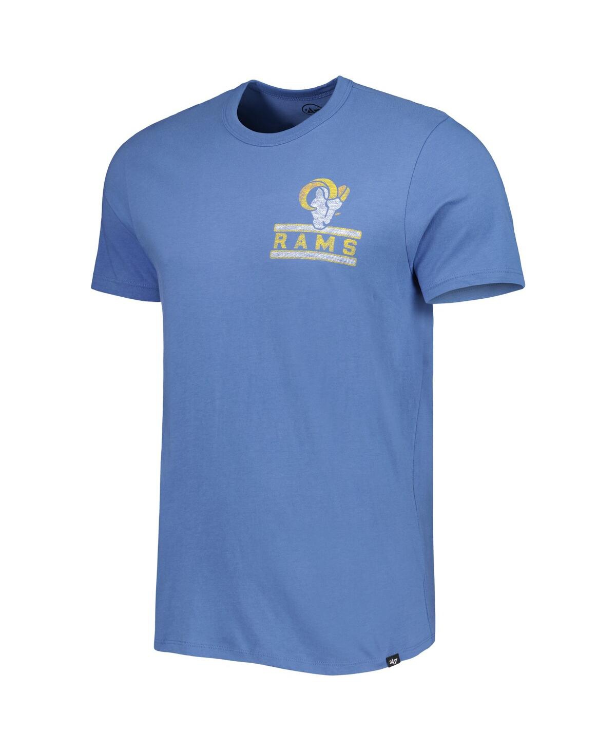 Shop 47 Brand Men's ' Royal Distressed Los Angeles Rams Open Field Franklin T-shirt