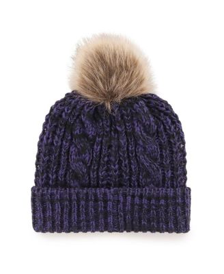 Women's Purple Minnesota Vikings Logo Meeko Cuffed Knit Hat with Pom
