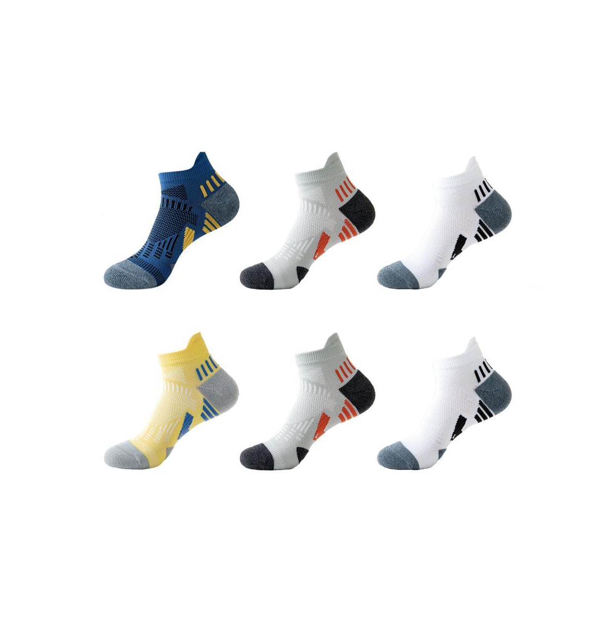 Brave man Unisex 6-Pack Recovery Arch Support Socks - White