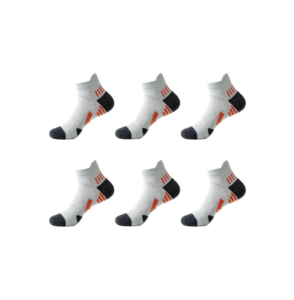 Brave man Unisex 6-Pack Recovery Arch Support Socks - White