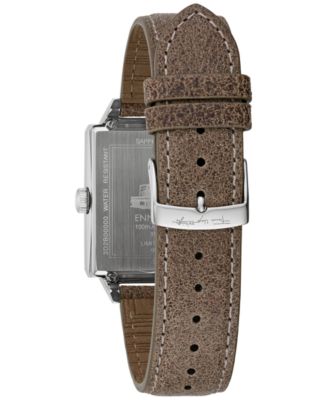 Men's Ennis House Frank Lloyd Wright Taupe Leather Strap Watch 34mm