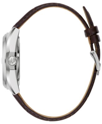 Men's Automatic Surveyor Brown Leather Strap Watch 39mm