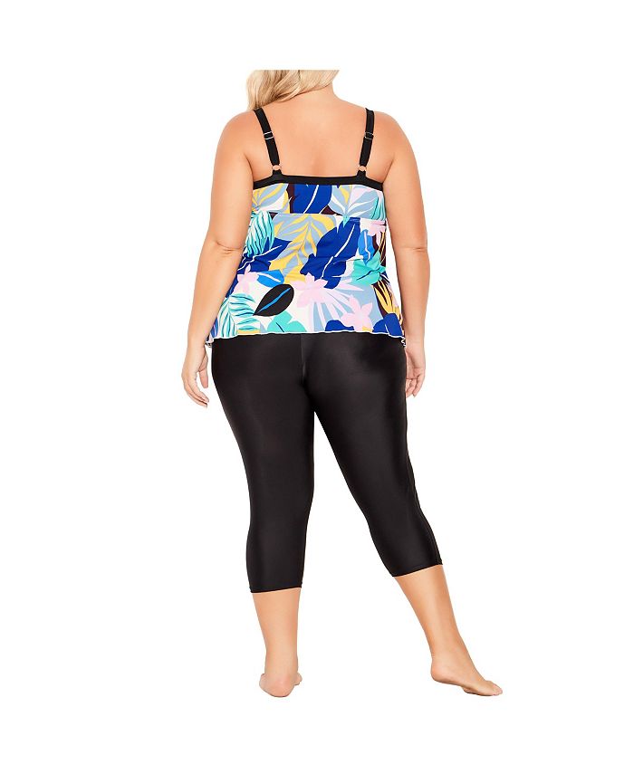 AVENUE Womens Plus size Swim Capri Pant black Macy's