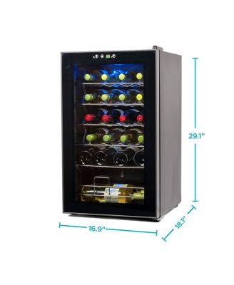 24 Bottle Wine Fridge, Compressor Cooling Wine Cooler Refrigerator with Interior Light