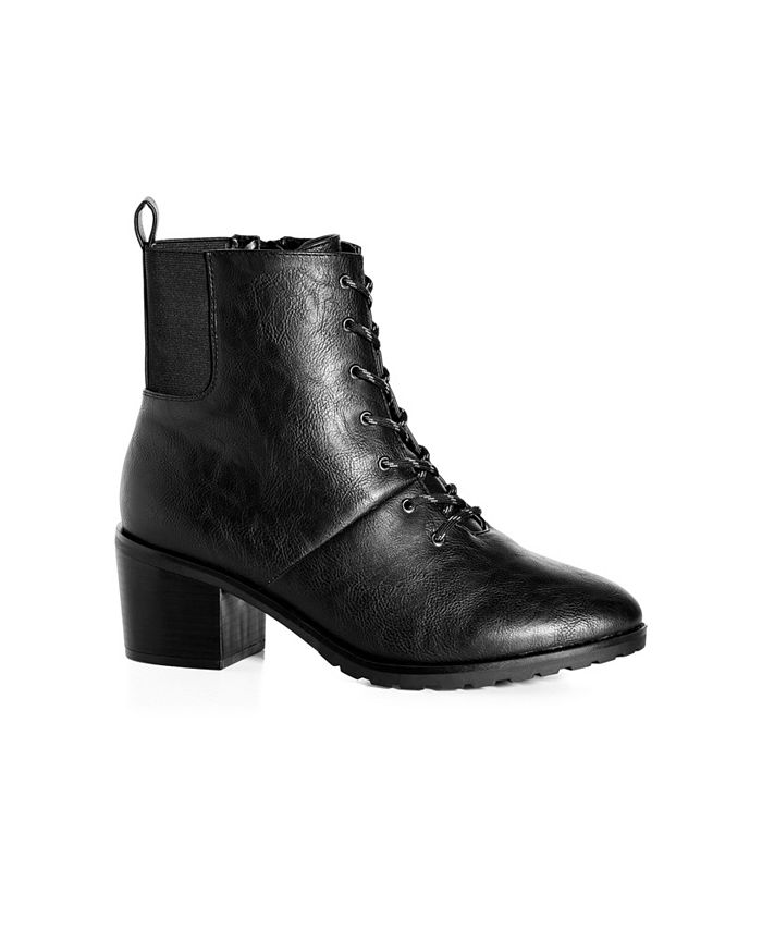 AVENUE Womens WIDE FIT Sloane Lace Up Ankle Boot - black - Macy's