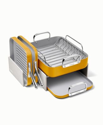 Non-Stick Ceramic-Coated 7 Piece Square Cookware Set