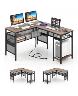Jumbo Gaming Desk with Monitor Shelf, Large PC Computer Desk with